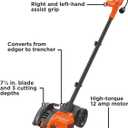 BLACK+DECKER Lawn Edger Trencher 2 in 1, 12 Amp 7.5 in. Electric Edger Lawn Tool for Landscaping and Trench Digger, 3 Height Settings, Corded (LE760FF)