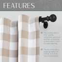 Elrene Home Fashions Rustic Farmhouse Adjustable Window Curtain Rod with Forged Hammered Round Ball Finials, 86X120, Wrought Iron