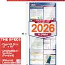 2 x 2026 Florida State and Federal Labor Laws Poster,OSHA Workplace Compliant,English Employment Poster,All in One Required Compliance Posting 17" x 40"