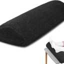Sintuff Recliner Leg Rest Cushion Sofa Footrest Pillow with Cover Half Moon Bolster Pillow Under Knee Pillow for Sleeping On Back Alleviating Pain, 19.7 x 8 x 3.5 Inch (Black)