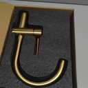 KENES Brushed Gold Single Handle Bathroom Faucets Modern Prep Wet Bar Sink Faucets Bathroom Sink Faucet with Drain Assembly & Deck Plate, Farmhouse RV Camper Outdoor Utility Faucet, KE-9005B-4 (Short)