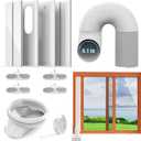 E-SDS Portable Air Conditioner Window Vent Kit with 78" Length AC Exhaust Hose for Sliding Window,Door, Suits for 5.1 Inch AC Exhaust Hose