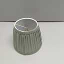 Aspen Creative 51521-2, Hardback Empire Transitional Clip-On Chandelier Lamp Shade, Mushroom Pleated Olive Faux Silk Fabric, 4" Top x 6" Bottom x 5" Slant Height, Set of 2