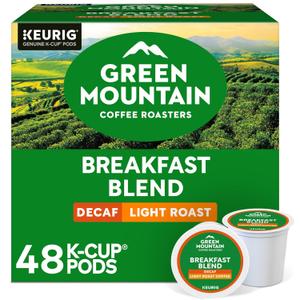 Green Mountain Coffee Roasters Decaf Breakfast Blend, K-Cup Portion Pack for Keurig K-Cup Brewers (Pack of 48)