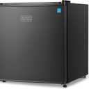 BLACK+DECKER 1.7 Cu. Ft. Compact Refrigerator, ENERGY STAR Certified, Single Door Mini Fridge with Chiller Compartment, Personal Fridge for Home or Dorm Room, R600a Refrigerant, BCRK17B, Black