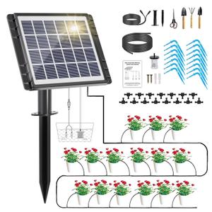 49FT Solar Drip Irrigation System, Auto Watering Kit for 15 Pots, Solar-Powered Plant Watering, 25 Timer Modes, 900ml/min Flow Indoor/Outdoor Garden, Balcony & Patio Irrigation System 49FT Solar Drip Irrigation System, Auto Watering Kit for 15 Pots, Solar-Powered Plant Watering, 25 Timer Modes, 900ml/min Flow Indoor/Outdoor Garden, Balcony & Patio Irrigation System
