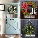 Wreath Hanger, Adjustable Over The Door Wreath Hanger from 15 to 25 Inches & Wreath Holder & Wreath Door Hanger for Front Door Decor 20 lbs Larger Christmas Decorations Hook (White)