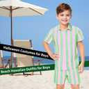 80s 90s Workout Costume Outfit,Beach Hawaiian Shirt Shorts Outfits Halloween Party Cosplay Dress Up (150)