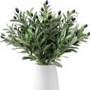 5 Pcs 17 Inch Artificial Olive Branches with Lifelike Olives Fake Greenery Olive Large Long Stems for Wedding Bouquet Table Centerpieces Home Decor DIY Floral Craft