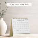 2 x Aesthetic Desk Calendar 2025-2026 - Runs from January 2025 until June 2026 - Beautiful Small Flip Desktop Calendar for Easy Organizing (Beige)