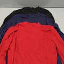 Riyiper 3 Pack Women's Ribbed Shirts, Mock Turtleneck Long Sleeve Tops Slim Fitted Undershirts Casual Basic Layering Tees (Medium, Black, Navy Blue, Red)