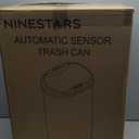 Ninestars 13 Gallon Oval Automatic Trash Can, 50L Touchless Motion Sensor Kitchen Garbage Can with Odor-Sealing Lid, Silver Stainless Steel
