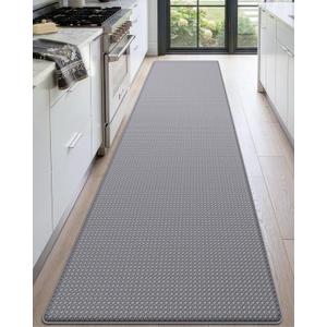 DEXI Kitchen Floor Mats Cushioned Anti Fatigue, 17x95, Long Standing Runner Rug Waterproof, Comfort Memory Foam Padded for Front Sink Laundry, Grey