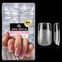 UNA GELLA Nail Tips Square: 504PCS Short Square Nail Tips Pre Etched Gel Fake Nails Tips, No C Curve For Women DIY Nail Extension French Style Salon Home Full Cover Soft Acrylic False Tips 12 Sizes