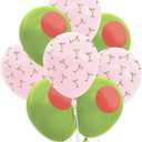 xo, Fetti Dirty Martini Latex Balloons - 24 pk, 12" | Olive Cocktail Decorations, Pink Bachelorette Party Decor, Tini Bit Older Birthday Supplies