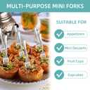 100 PCS Silver Mini Forks Heavy Duty, 4 inch Silver Plastic Fork, Mini Forks for Appetizers, Dessert Fork Disposable, BPA Free, Food Safe, Suitable for All Occasions