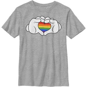 Disney Characters Rainbow Love Boy's Heather Crew Tee (Large) Disney Characters Rainbow Love Boy's Heather Crew Tee (Large)