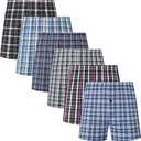 JupiterSecret Men's Underwear Woven Boxers for Men Pack Cotton Boxer Shorts Elastic Waistband, 4XL