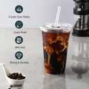 AOZITA [100 Sets] 16 oz Clear Plastic Cups With Lids and Straws, Disposable Cups With Lids for Iced Coffee, Smoothie, Milkshake and Cold Drinks (New-16-100)