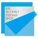 2PCS 16.75"x16.75"x1/32 Stainless Steel Sheets Metal Sheet Plates for Magnetic Mount Board Wall,Tickness 0.8mm 430 Stainless Steel Shim Stock Plates for Crafting, Kitchen, Office
