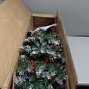 6ft Pre-lit Artificial Christmas Tree Slim Artificial Xmas Tree with 300 LED Light