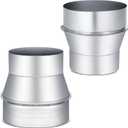 Hicarer 2 Pcs Duct Reducer 5 to 4 Inch Round Ducting Connector Duct Adapter Air Ducting Reducer Increaser Air Reducer Galvanized Steel Air Adapter for Bathroom Kitchen Inline Ventilation