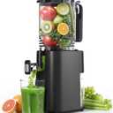 Cold Press Juicer, 5.5inch Wide Feed Chute Slow Juicer Machine, Masticating Juicer for Whole Vegetables & Fruits, Black