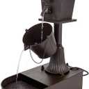 Metal Outdoor Garden Fountain 27" Soothing Water Flow
