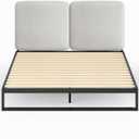 Zinus Parker Upholstered Cushion Headboard, Easy Assembly, Light Grey, Queen