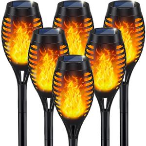 Solar Lights Outdoor, Solar Torch Light with Flickering Flame for Garden Decor, 20.5'' Small Size Solar Powered Garden Lights, Waterproof Flame Torches for Outside Patio Pathway Yard Decorations