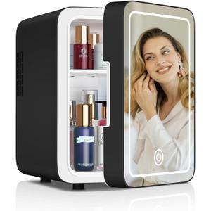 Mini Fridge for Bedroom, 4L Beverage Cooler, Cooler & Warmer, black