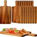 Nuenen 10 Pcs Wood Cutting Board with Handle 15.7 x 7.8 Inch Acacia Wooden Serving Kitchen Chopping Boards for Pizza, Bread, Cheese, Charcuterie, Fruit, Vegetables(Acacia)