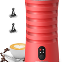 Milk Frother, Paris Rhône 4-in-1 Milk Frother and Steamer, Non-Slip Stylish Design, Hot & Cold Milk Steamer with Temperature Control, Auto Shut-Off Frother for Coffee, Latte, Cappuccino, Macchiato