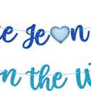 Baby Jeans Clothes Baby Shower Banner, Jeans-themed Baby Shower Decorations for Boy, Baby Boy is on the Way Banner, Blue Glitter | Denim Theme Baby Shower Decorations, Welcome Baby Boy Nursery Decor Party Supplies