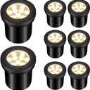 9W Landscape Lights Outdoor, 120V In-Ground Lights IP68 Waterproof 2700K Warm White Outdoor Well Lights for Yard Pathway Driveway Deck, 8 Pack