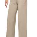Willit Women's Yoga Pants Wide Leg Dress Work Pants Stretch Casual Pants Slacks with Pockets High Waist 28" 30" 32" (Medium, Khaki)