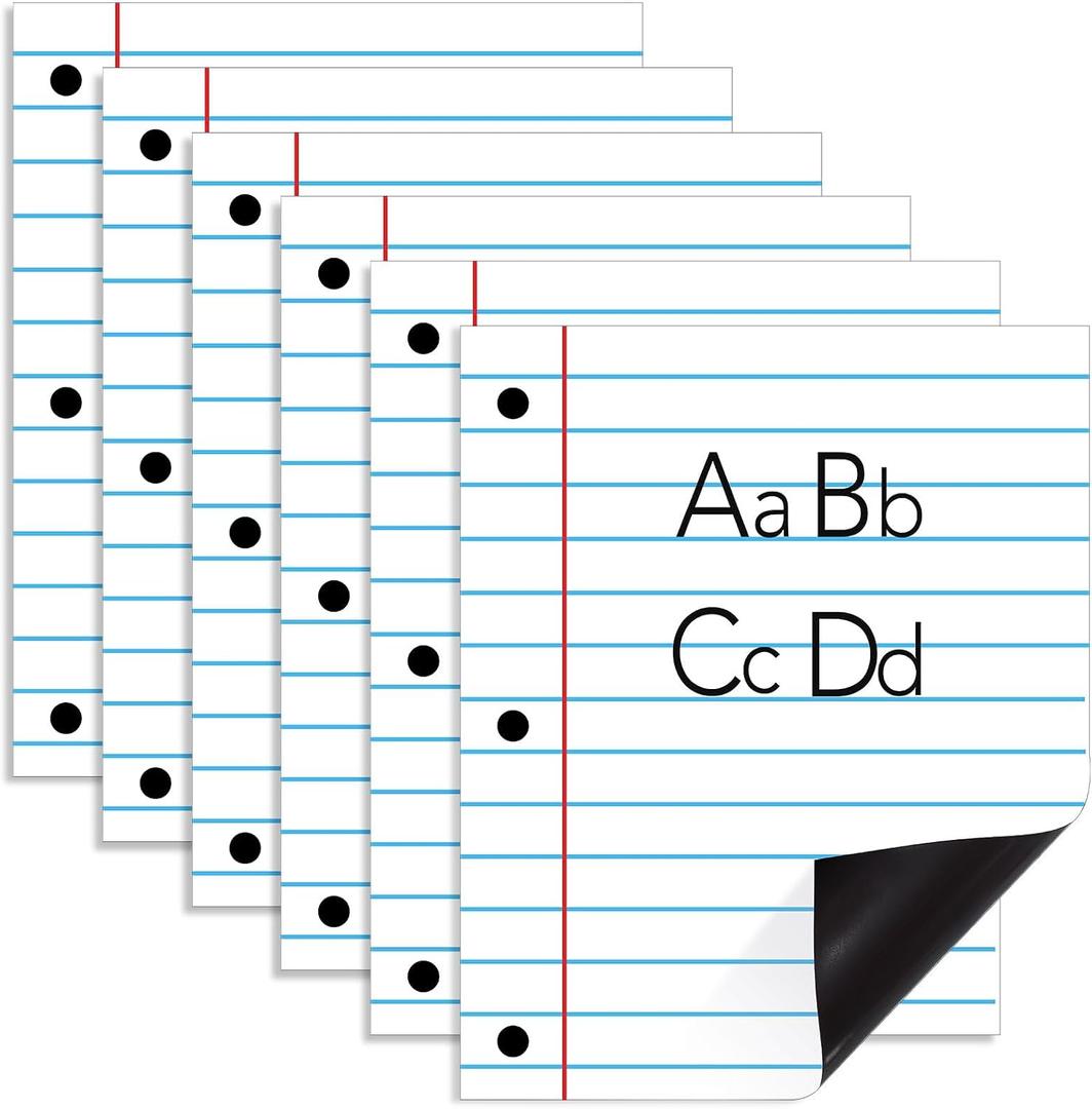 Feifeiya 6 Pack Giant Magnetic Dry Erase Notebook Paper 17 x 22 Inch Back to School Handwriting Lined Paper for Classroom Whiteboard Accessories Reusable Dry Erase Chart Sheet for Homeschool Office