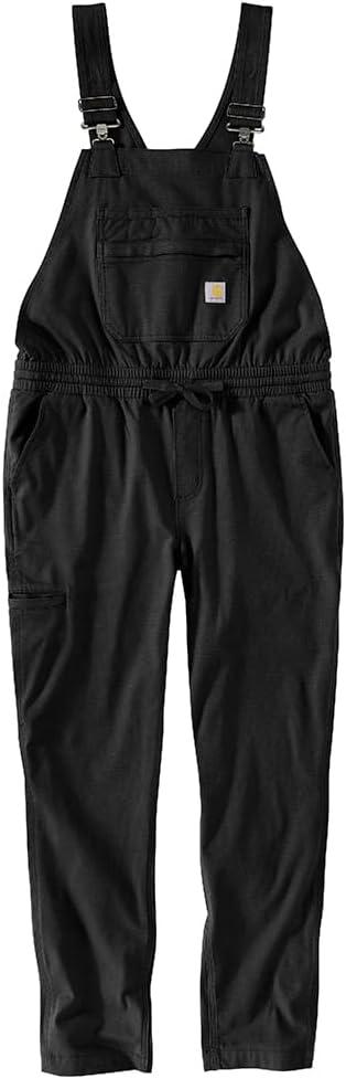 Carhartt Women's Force Relaxed Fit Ripstop Bib Overall (Medium Tall, Black)