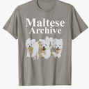 Dog Maltese Archive Funny Dog Lover T-Shirt for Men Women, Size L