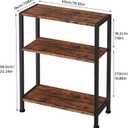 3-Tier Side Table, Small End Table, Sofa Side Table for Narrow Spaces, Slim End Table, Nightstand Table, for Living Room Bedroom Office, Rustic Brown, 16.92 Inches X 7.08 Inches X 22.24 Inches