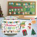 Faccito 99 Pcs Christmas Bulletin Board Cutouts Decorations Selfies Vintage Large Cut Outs and Glue Points with Student Photos for Xmas Party Classroom Church Home Decor
