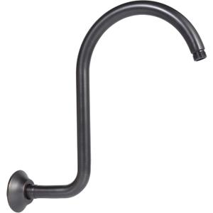 Bronze Shower Arm with Flange Brass 12 Inch Gooseneck Extension S Shaped Shower Arm High Arc Perfect For Fixed Rainfall Showerhead Replacement Part,Oil Rubbed Bronze,SA01B