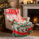 Newwiee Christmas Throw Blanket 50" x 60" Soft Knit Throw Blanket for Bed Couch Sofa Living Room, Travel Lightweight Warm Decorative Holiday Theme Home Christmas Decor Gift (Gingerbread Man)