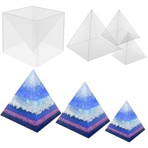 Super Large Clear Silicone Pyramid Molds - 3 Pcs, 4.7''-7.5'' Inner, Silicone Resin Molds for DIY Orgonite, Orgonite Jewelry
