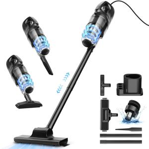 Corded Vacuum Cleaner for Home, Hard Floor Stick Vacuum with 23Ft Long Cord, Powerful Suction Lightweight Vacuum for Hardwood Floors