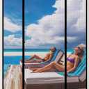 WochiTV Sliding Screen Door Fits Door Size 72 x 84, Magnetic Screen Door Screen Size 74" x 86", Double Opening Mesh Net Curtain with Magnet Hands Free Great for French Door Pet Kid