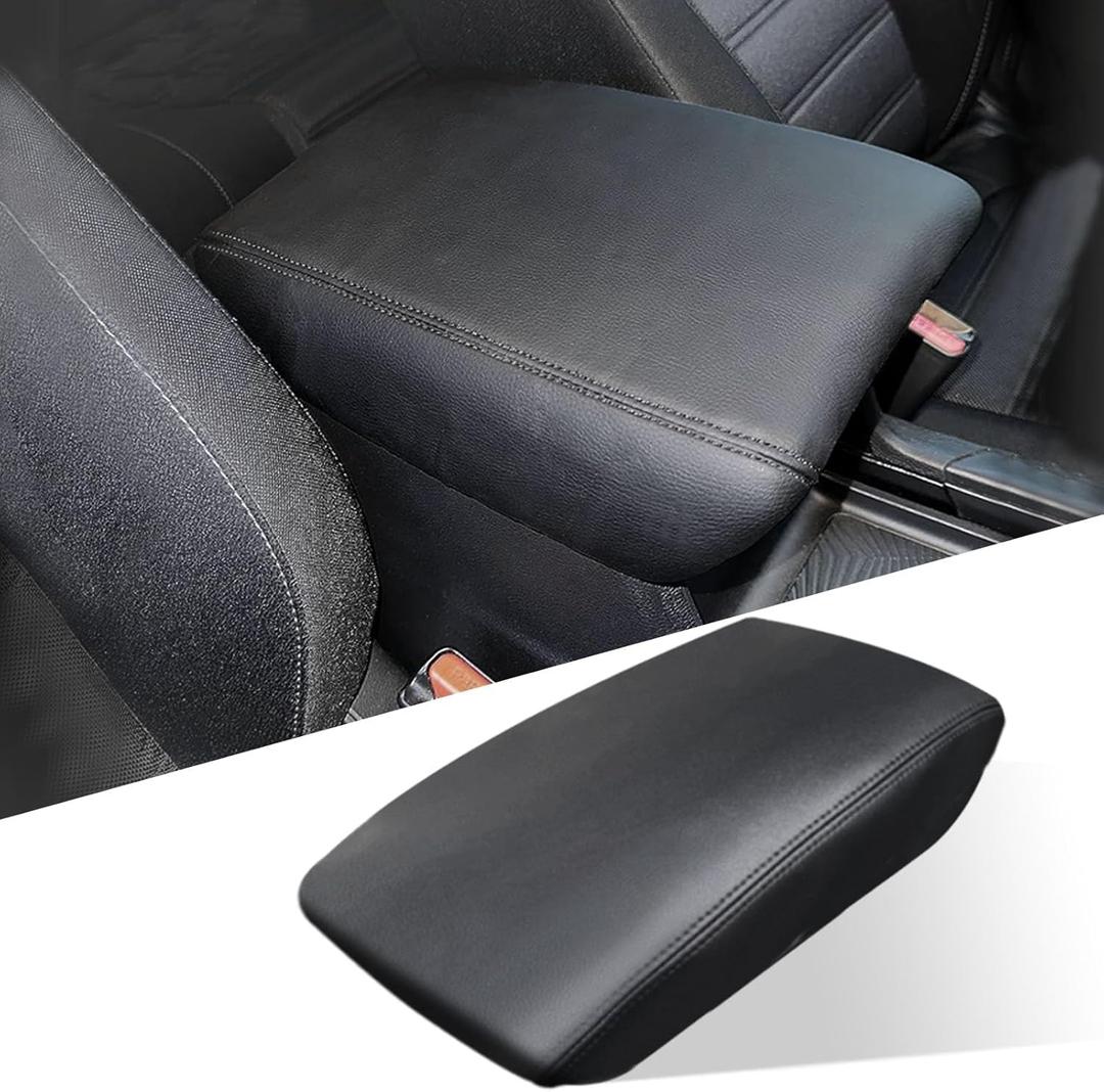 for Honda CRV 2017-2022 Center Console Cover - Vegan Leather Extra Soft Armrest Protector for Honda CR-V Interior Accessories 2017 2018 2019 2020 2021 2022Black