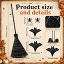 Briwooody 5 Pcs Halloween Decor 4 ft Lighted Rattan Witches Spider Broom
