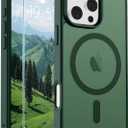 SUPFINE Magnetic for iPhone 16 Pro Max Case (Compatible with MagSafe) (Military Grade Drop Protection) Slim Translucent Matte Shockproof with Anti-Fingerprint Phone Case,Forest Green