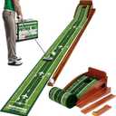 Putting Green Indoor Golf Putting Mat  Easy to Assemble with Automatic Ball Return, Wrinkle-Free Close to Real Green Speed, Suitable for Office, Recreation Room, Patio  Ideal Gift